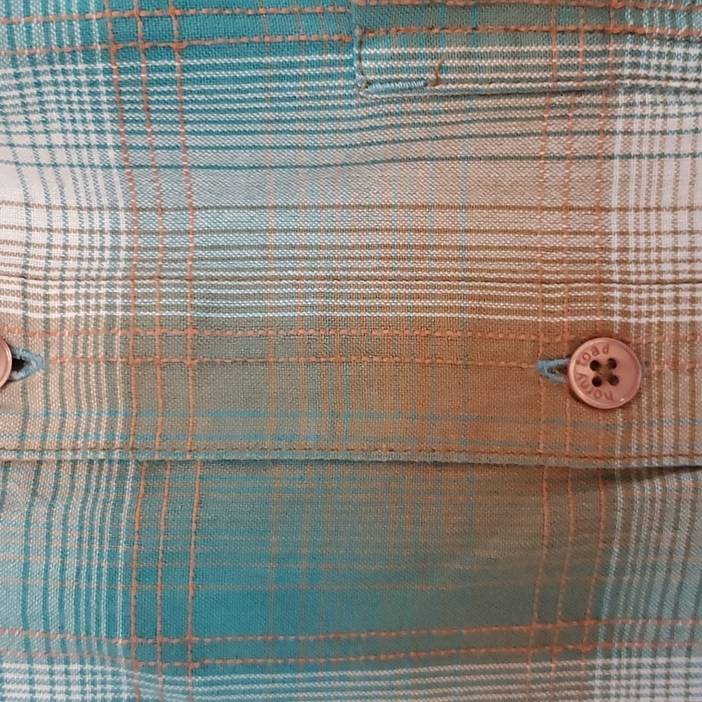 Horny Toad Open Air LS Plaid Long Sleeve Button Up Organic Cotton Shirt M - Picture 5 of 10